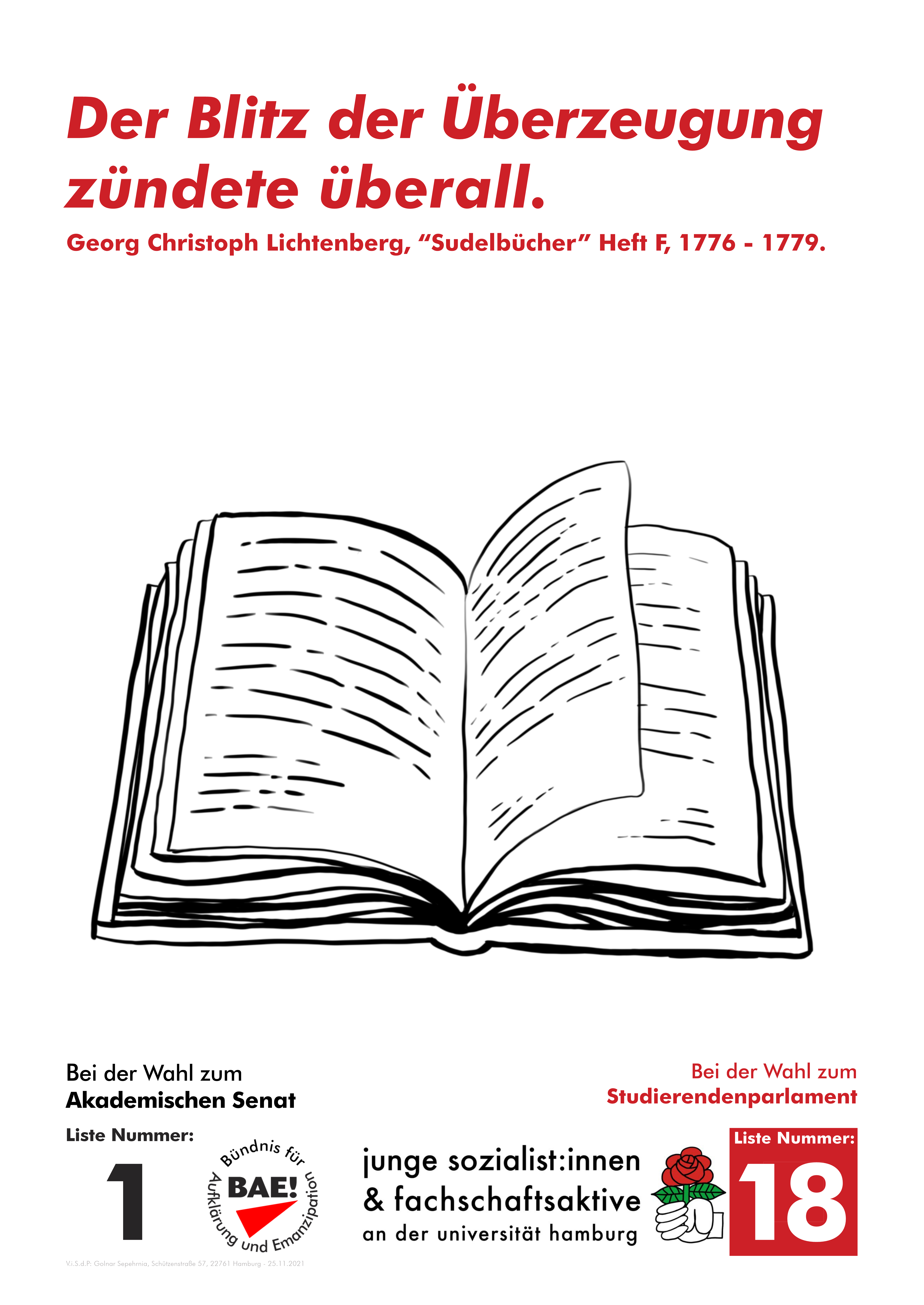 Plakat mit Lichtenberg-Zitat